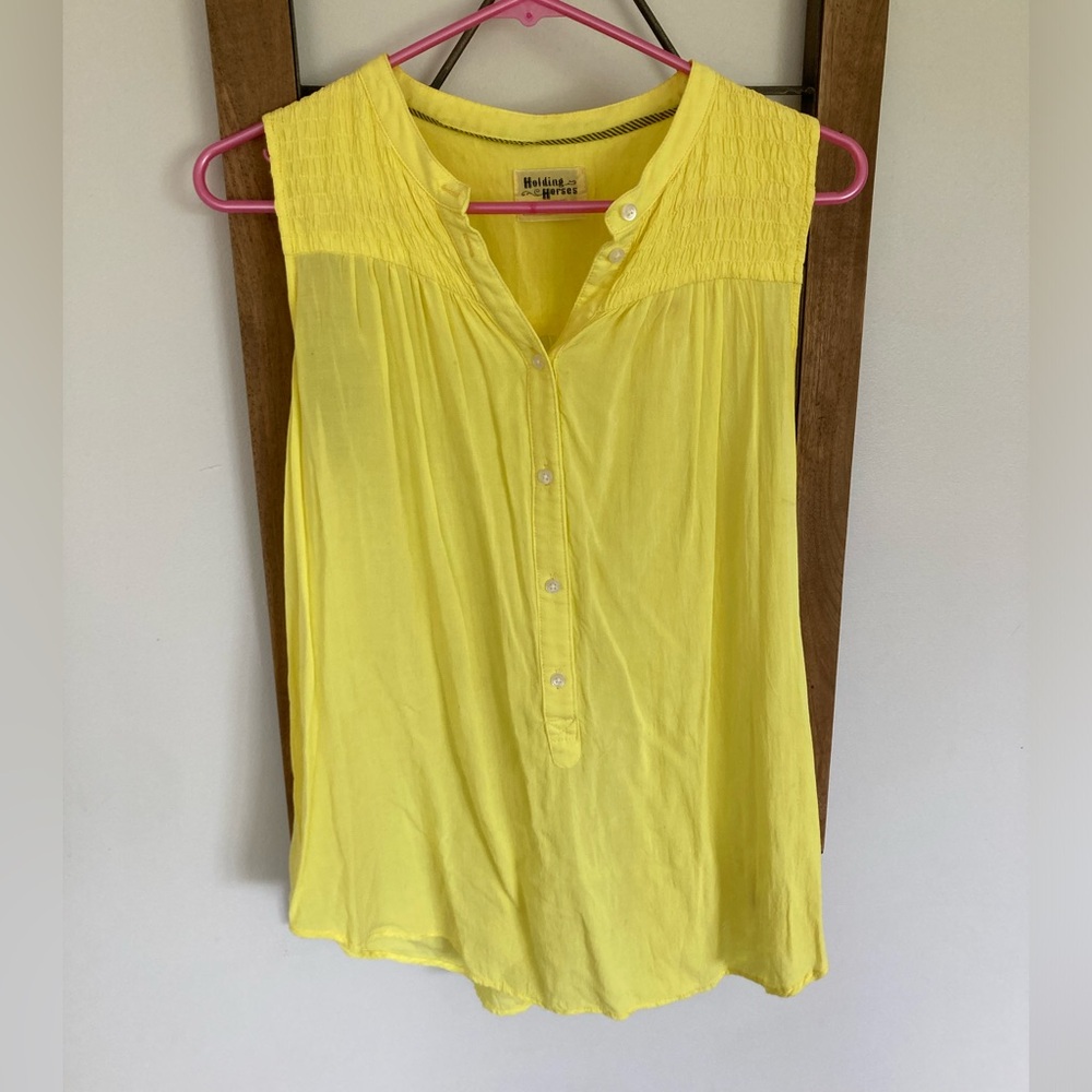 Anthropologie “holding horses” sleeveless blouse